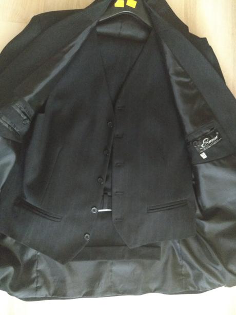 Pansky oblek čierny a sivy, 48