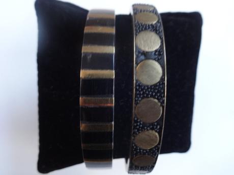 2 x náramok čierno mosadzný, 