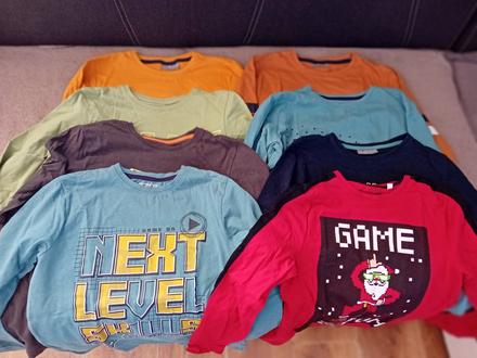 Tričká s dlhým rukávom 9ks, pepco,146