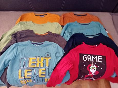 Tričká s dlhým rukávom 9ks, pepco,146