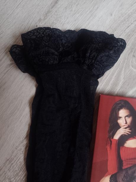 Čierne vzorované samodržiace pančuchy francine 30d, s