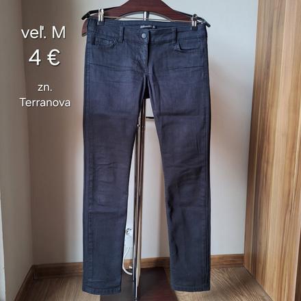 Čierne rifle s ozdobnou aplikáciou, terranova,m