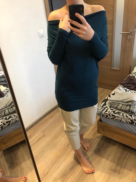 Tmavozelený multiway bershka top s, bershka,s