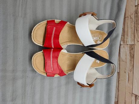 Rieker 42 - dámske sandále na platforme, rieker,42