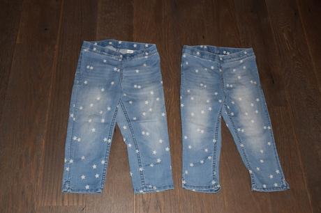 Perfektne 3/4 riflove capri leginky 5-8r., h&m,128