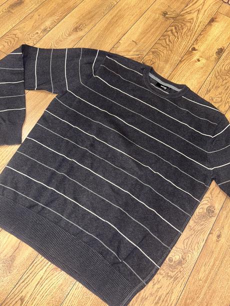 Čierny pánsky sveter páskovaný - gate, gate,xl