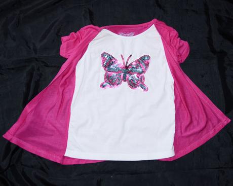 Tričko s motýľom nenosené, okay,110