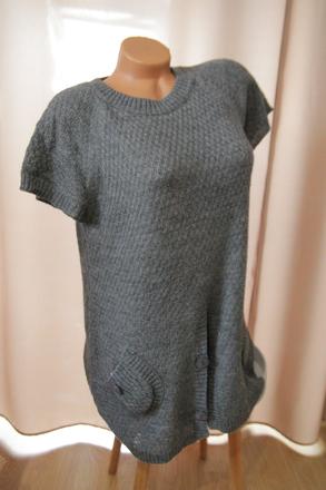 Šedá pletená tunika l, l