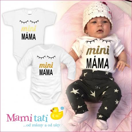 Mama a mini mama - súprava triko a body - biele, l / m / s / xl