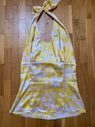 Žltý satenový top, l