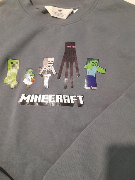 Minecraft mikina nenosená 158/164, h&m,158