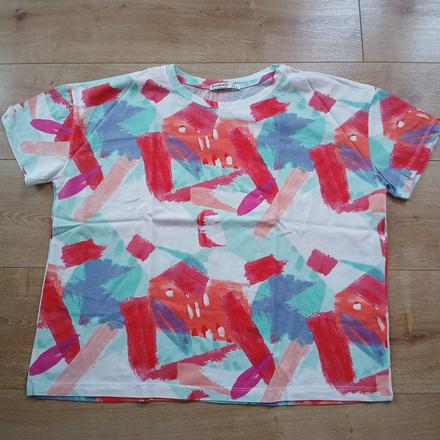 Farebné letné tričko stradivarius, stradivarius,l