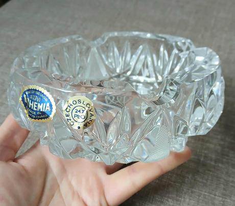 Brúsené popolníky bohemia crystal - československo, 