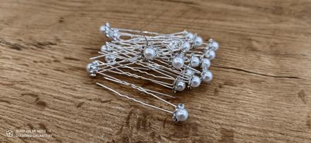 Sponka zapichovacia - kvietok s perličkou,