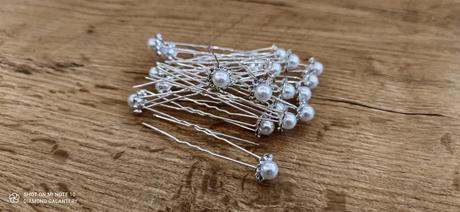 Sponka zapichovacia - kvietok s perličkou, 