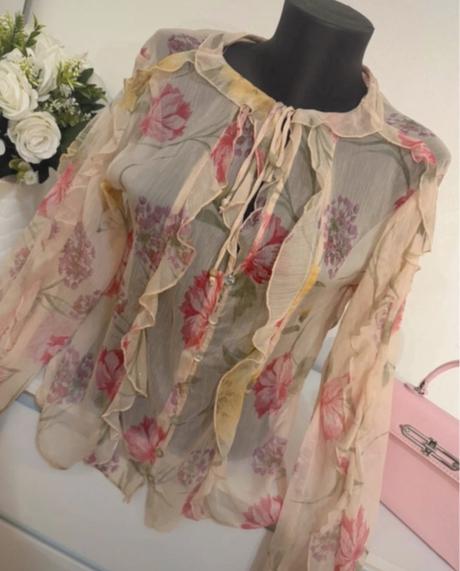 Zara luxusná romantická šifónová blúzka, zara,s