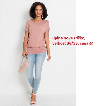 Nové dámske ružové tričko, 36