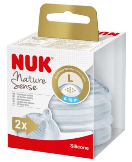 Nuk cumlík na fľašu nature sense veľ.l, 2ks, nuk