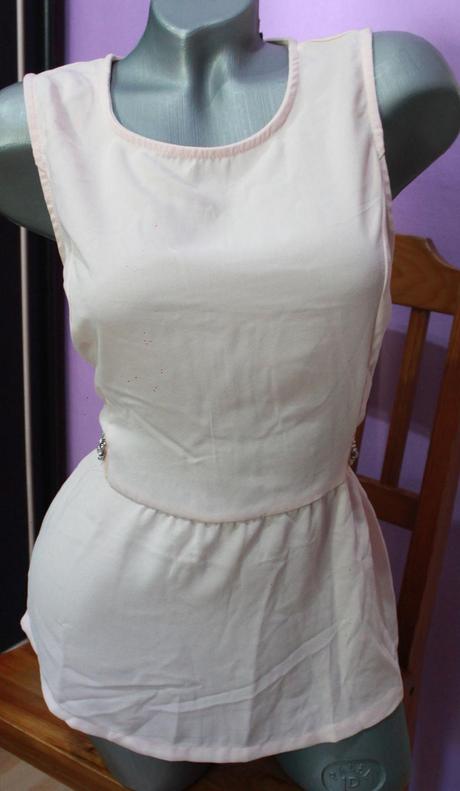 Peplum top - bluzka s kamienkami, l