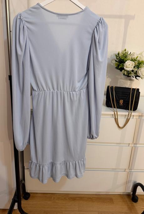 Elegantné šaty reserved jemná modrá, drapovanie, reserved,s