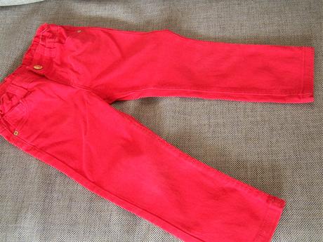 Riflové nohavice - červené, denim co,98