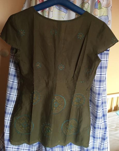 Tmavozelená vyšívaná blúzka - tunika, s