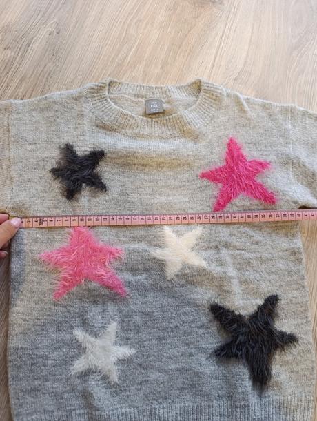 Dievčenský sivý sveter s hviezdami, pepco,128