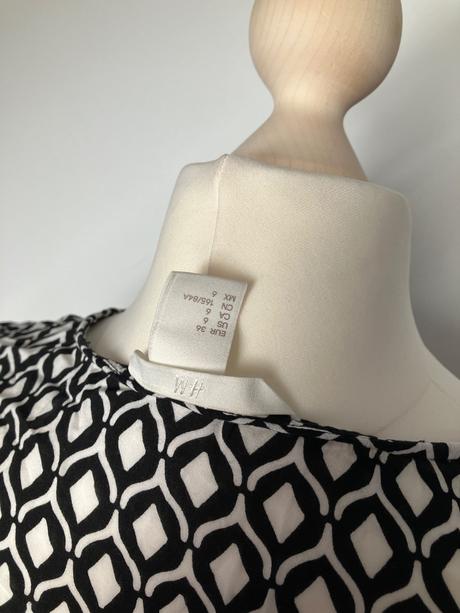 Dámske retro čiernobiele vzorované šaty, h&m,s
