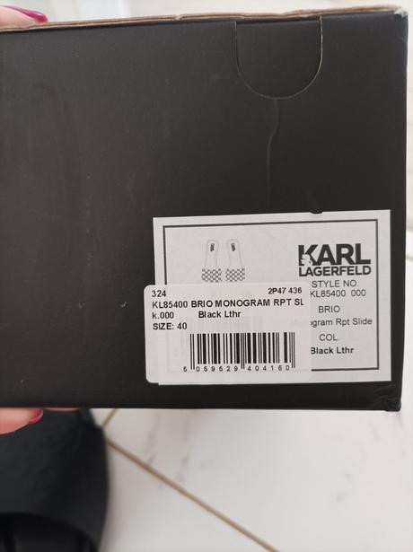 Kožené čierne šľapky karl lagerfeld 40, karl lagerfeld,40
