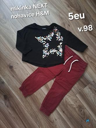 Nohavice a mikinka, next,98