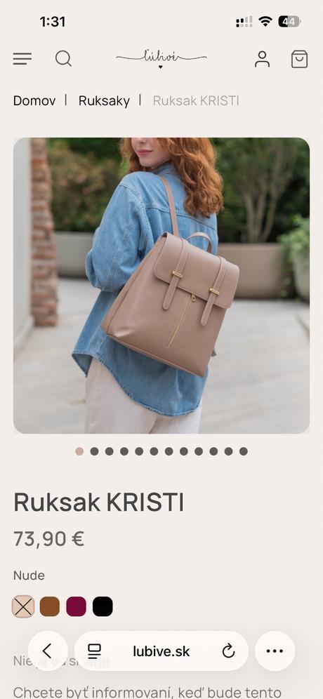 Krasny kremovy/ivory novy kozeny ruksak lubive, 