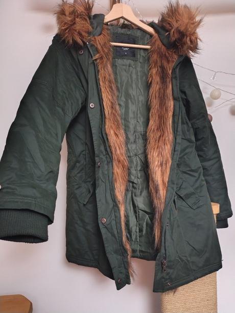 Tmavozelena parka cropp, s