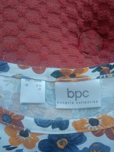 Kvetované modro- horčicové šaty, bonprix,152