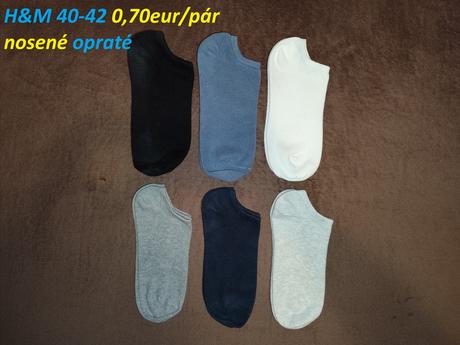 Ponožky členkové 6-balenie jednofarebné hm, h&m,42