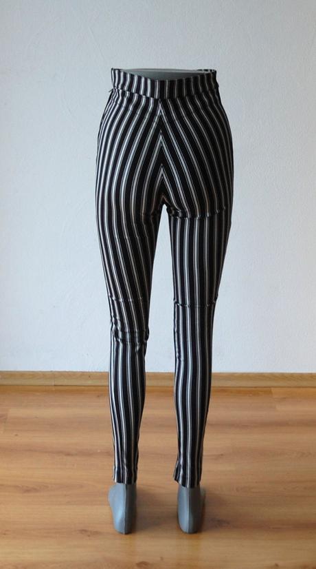 Štýlové pásikavé nohavice s vysokým pásom, h&m,xs