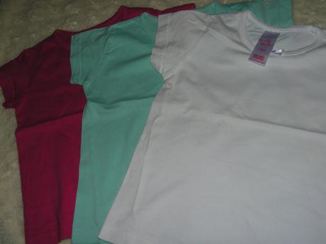 3 x tričko - len opraté, c&a,92