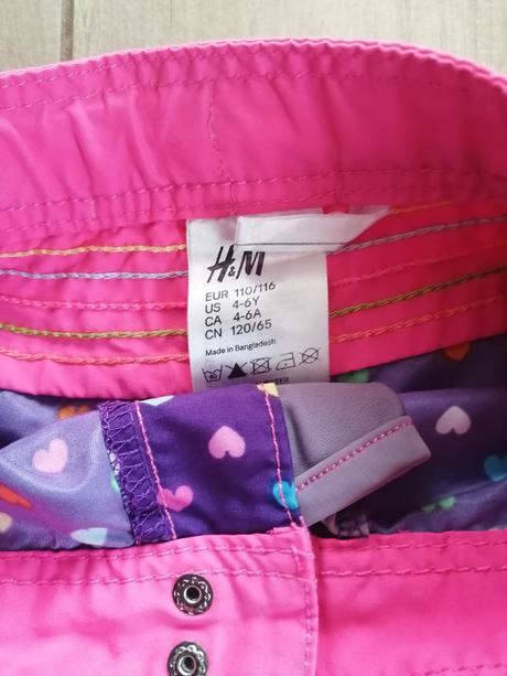 Kraťasy šortky so srdiečkami ľahké na leto, h&m,110