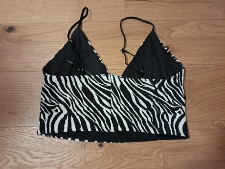 Zebrovaný crop top zara veľkosť m, zara,m