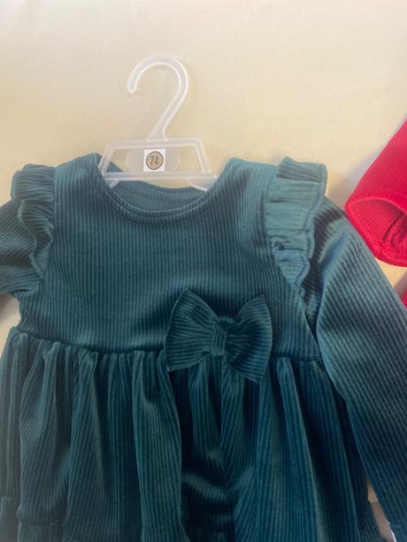 Velurove vianočné šaty, 68 / 74 / 80