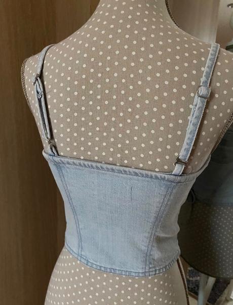 Rifľový korzet na ramienka, bershka, bershka,xs