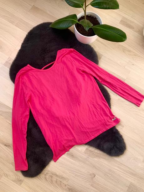 Hollister ružove tričko s holým chrbtom dlhy rukav, hollister,s