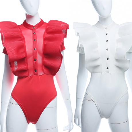 Cervene body s volanom a cvockami vel.m/l, l