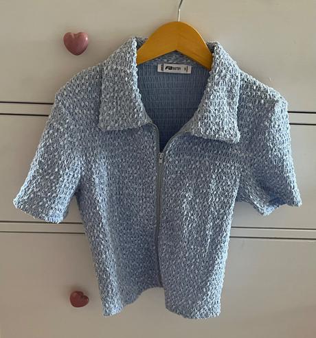 Bledomodré tričko na zips, fb sister, s/36, amisu,s