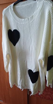Damsky dlhy oversize pulover, xxxl