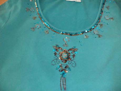 Damske tyrkisove tričko s aplikaciou, l