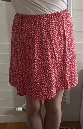 Červeno - biela kvetovaná sukňa, c&a, xs/s, c&a,xs