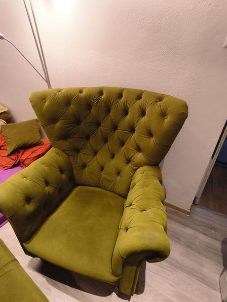 Sofa luxusné kreslo s taburetkou 80x80, 