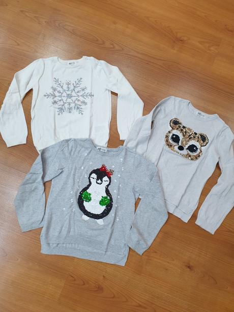 1x zimy vianocny pulover 122/128, h&m,128