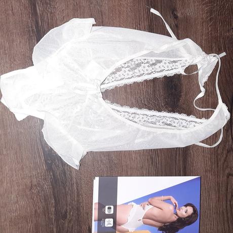 Biele čipkované body (svadobné), iba opraté, s