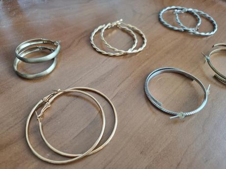 6 párov kruhových náušníc bižutéria, 